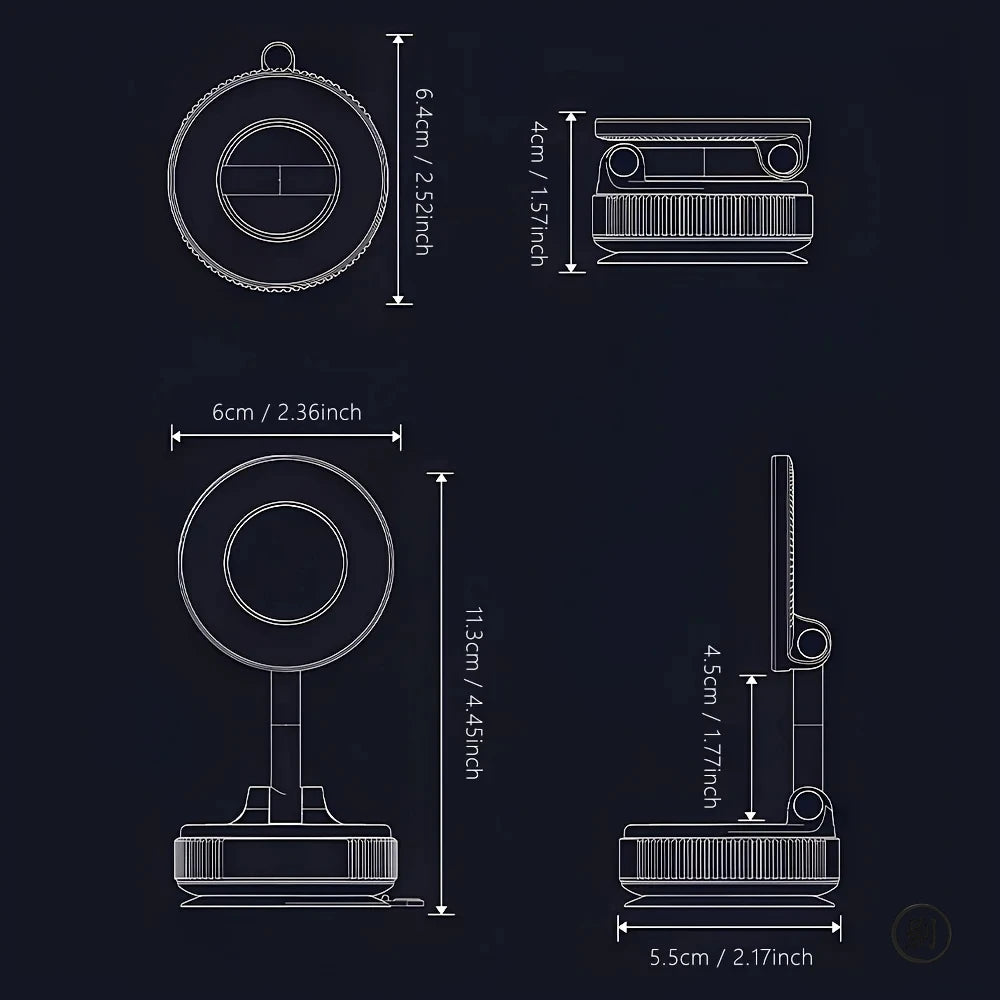 360° Magnetic Vacuum Phone Mount